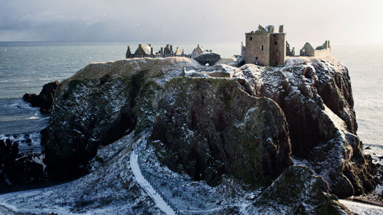 Vista aerea del Castello di Dunnottar