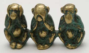 Le tre scimmie di ottone della tradizione giapponese