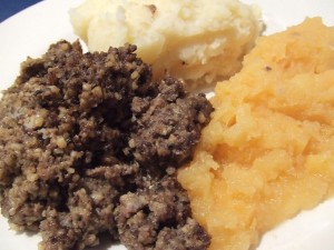 Haggis, neeps and tatties.