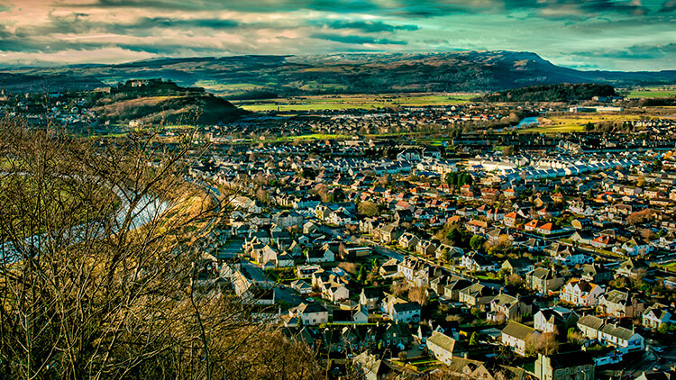 Castello di Stirling dal Monumento a William Wallace