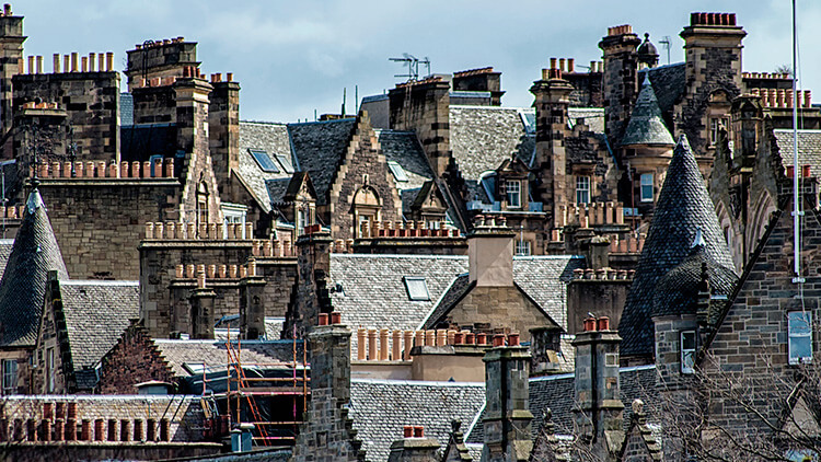 Tetti della Città Vecchia di Edimburgo