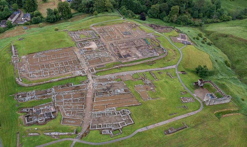Vista aerea dell'accampamento romano di Vindolanda