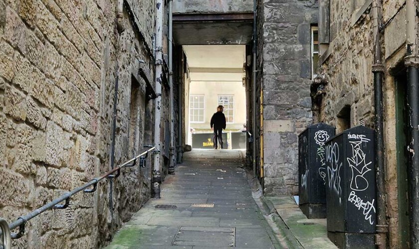 Free tour di Edimburgo, vicolo del Royal Mile